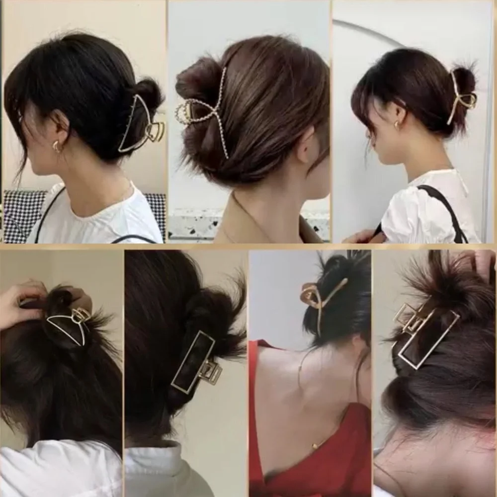 Gold Tone Metal Hair Claw Hair Clip